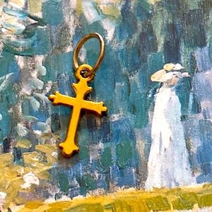 5/$10❤️❤️❤️NWTs Brass Cross Charm